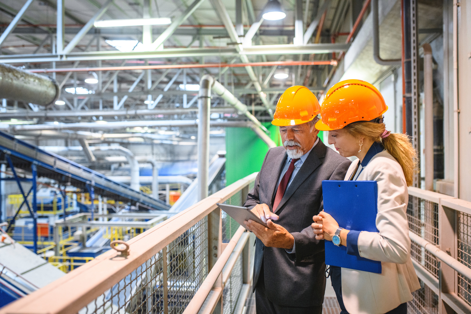 Manager and Quality Controller Inside Recycling Facility