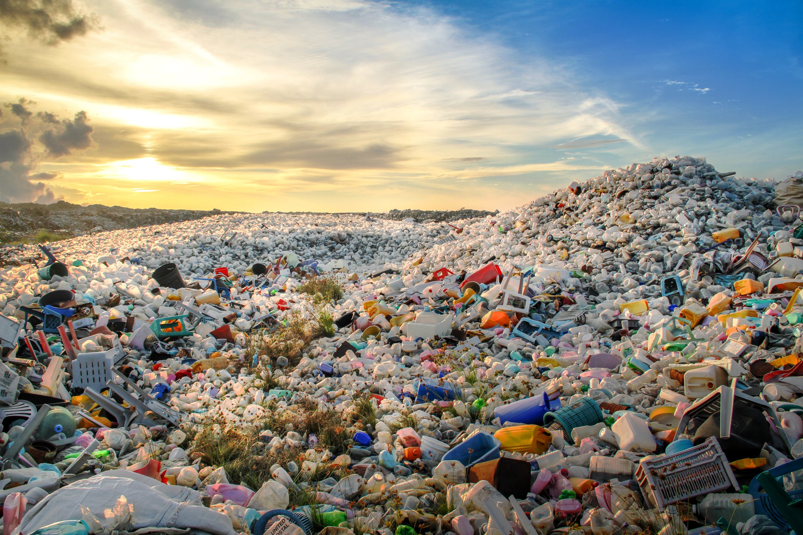 Plastic waste dumping site