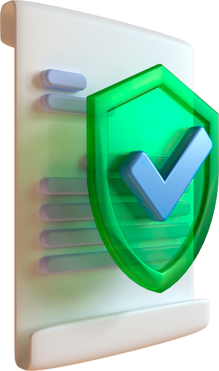 Document Security Concept 3D Icon Render.