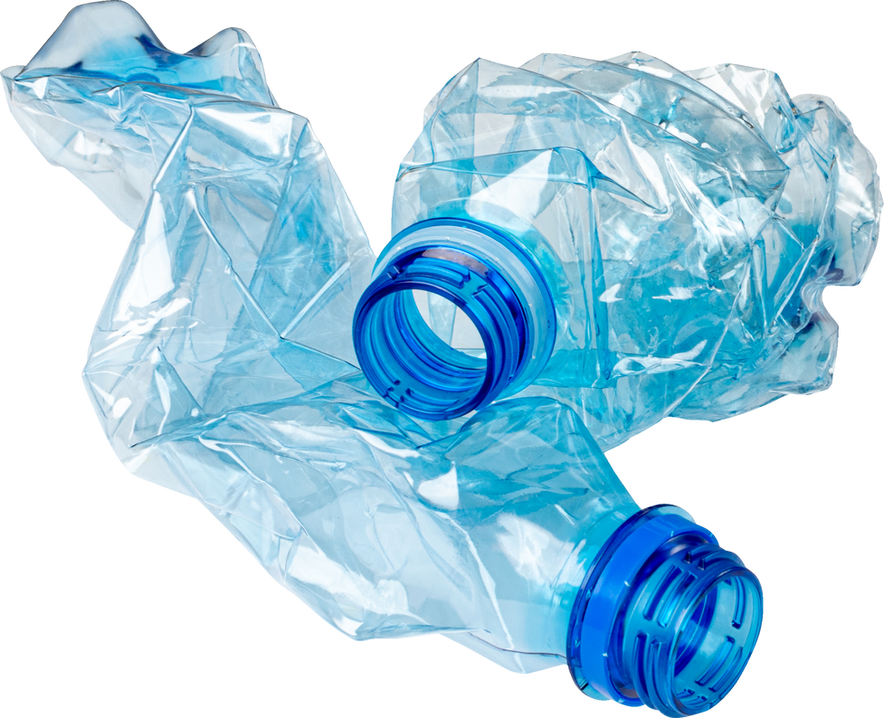 Empty Plastic Bottle Isolated, Crumpled Plastic Bottle, Global Pollution Concept, Squashed Water Pet Bottles